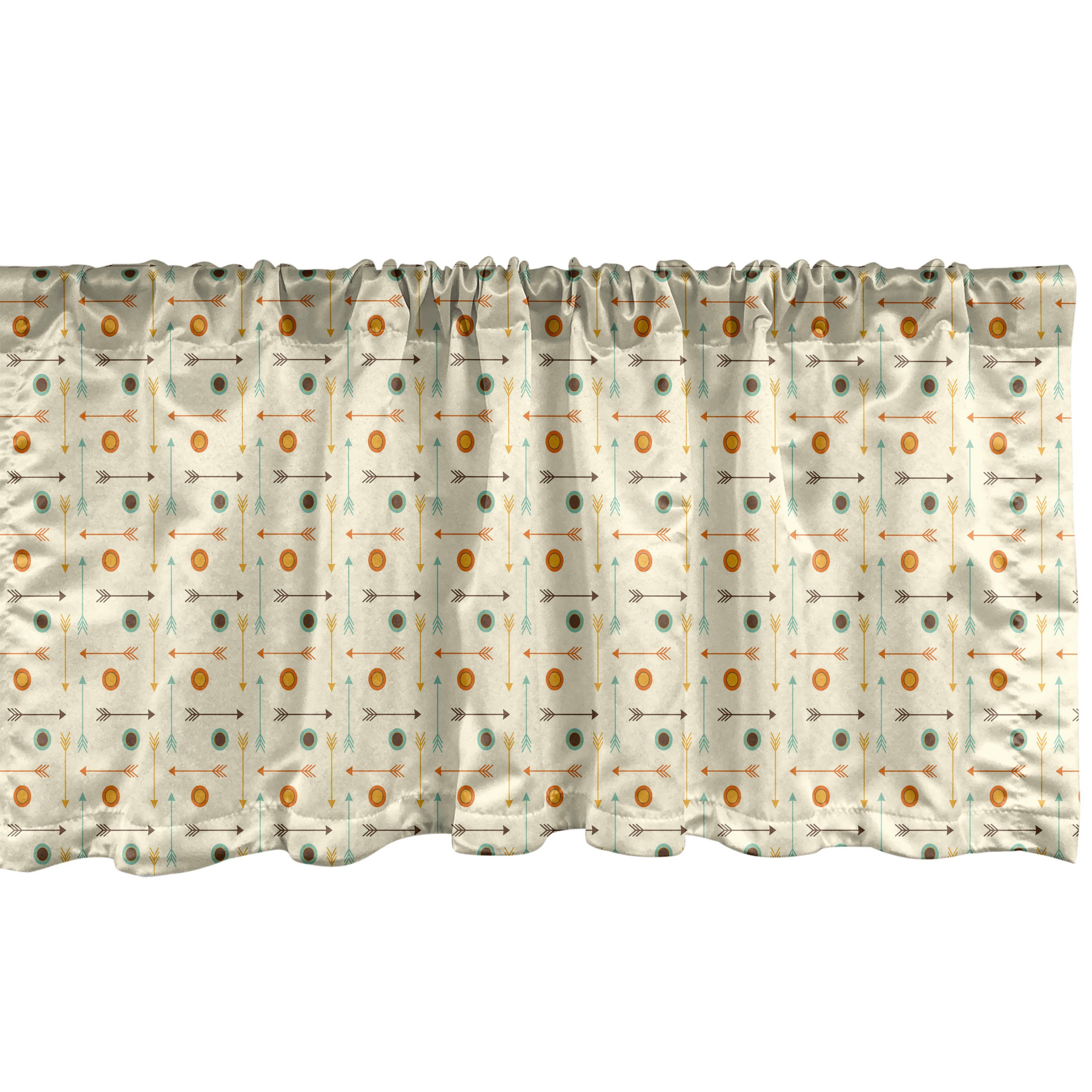 Scheibengardine Vorhang Volant für Küche Schlafzimmer Dekor mit Stangentasche, Abakuhaus, Microfaser, Stammes Hipster Geometric