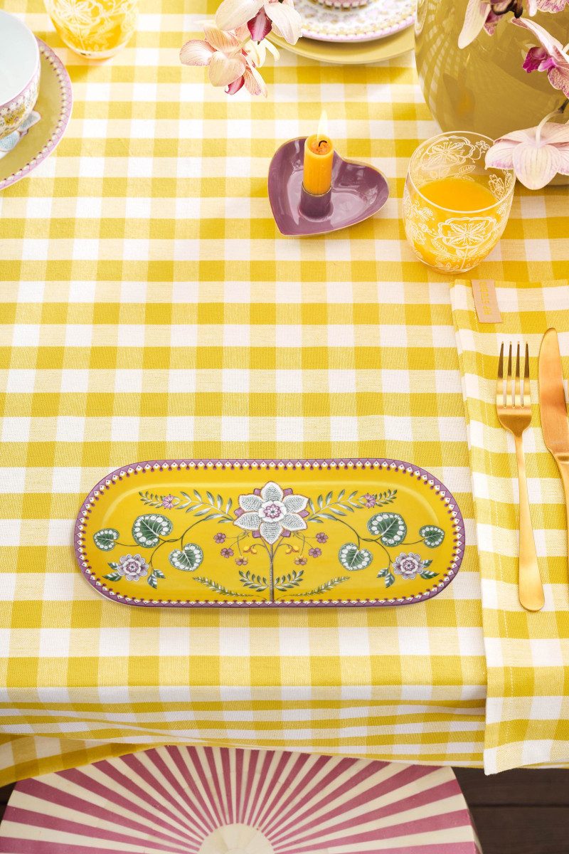 PiP Studio Tortenplatte Lily&Lotus Yellow Kuchenplatte 33,3x15,5cm, Porzellan, (Platten)