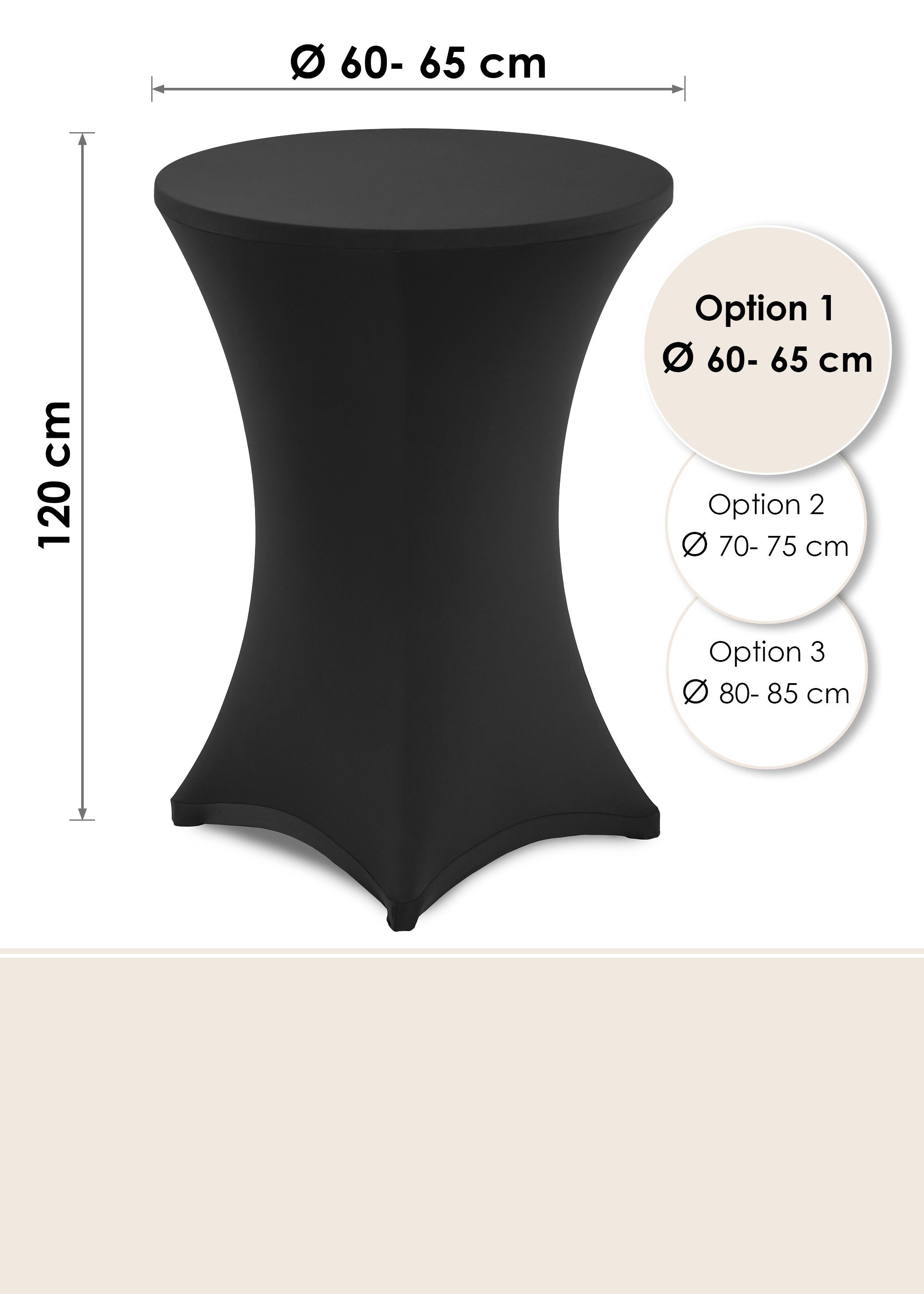 Gräfenstayn Stehtischhusse Stretchbezug Stehtisch Hussen, Elegante Stehtischhusse für Bistrotische