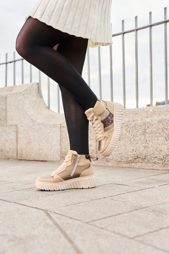 Rieker Schnürboots Keilboots, Schnürstiefelette mit Innen-Reißverschluss