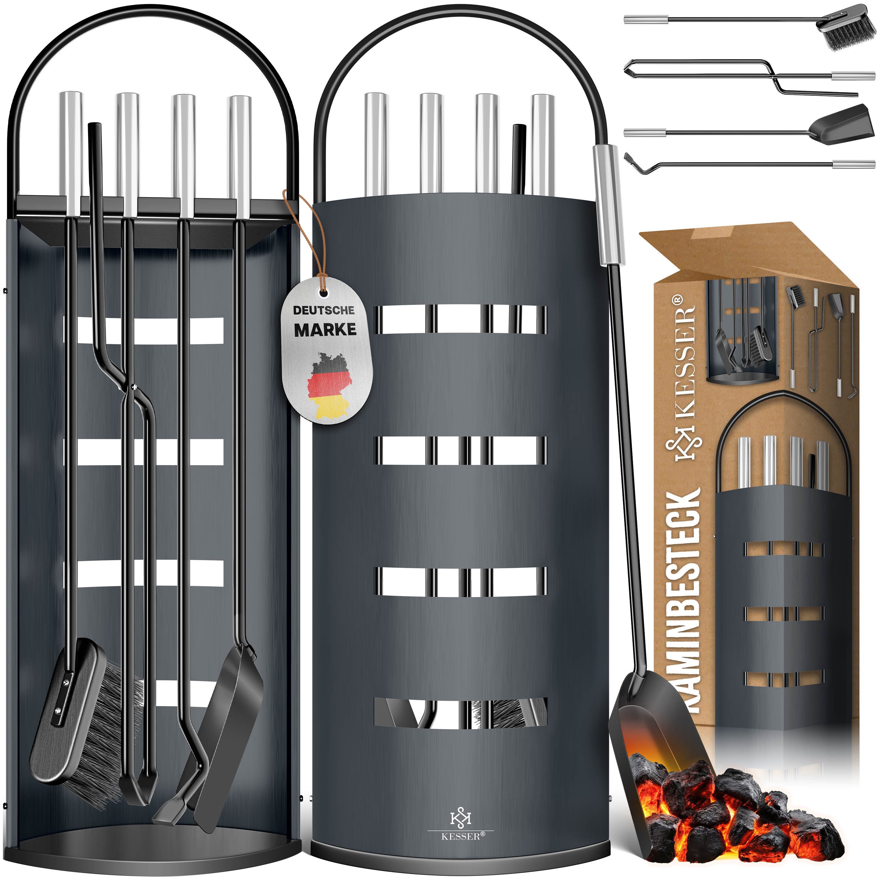 KESSER Kamingarnitur, (Reinigungs-Set 5 Teile: Besen, günstig online kaufen
