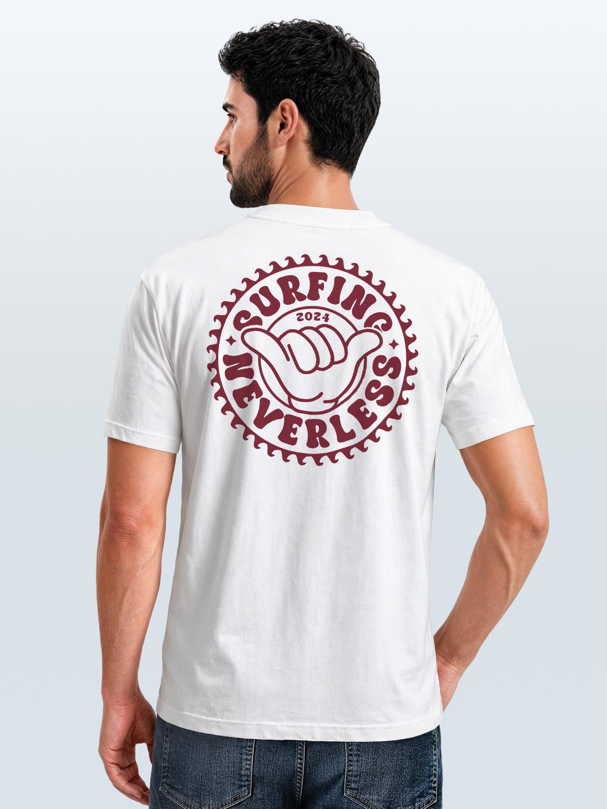 Neverless Print-Shirt Herren T-Shirt Surfing Surfer Motiv Hang Loose Sommer Sonne Wellen mit Print