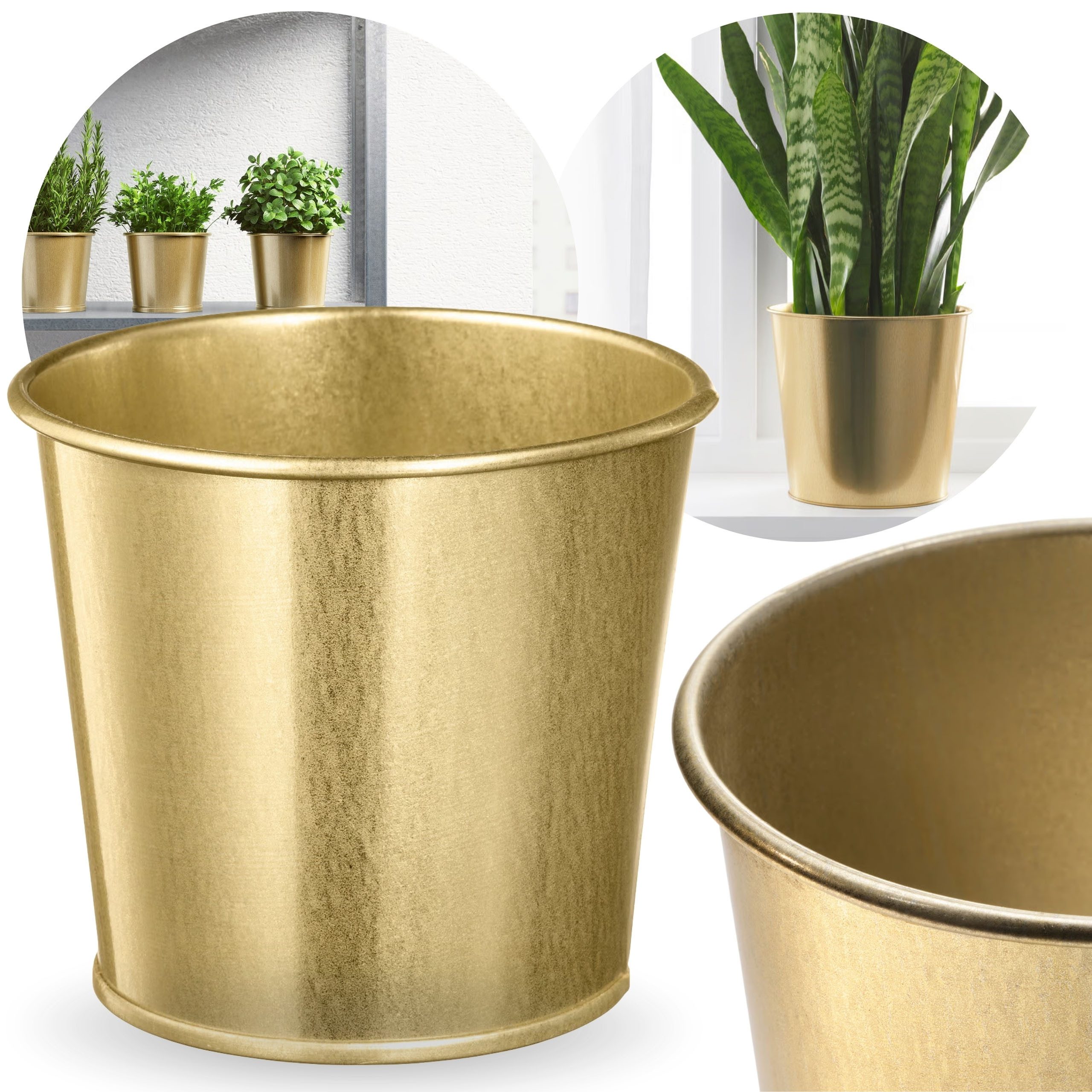 IKEA Übertopf IKEA DAIDAI, goldener Metall-Übertopf im Glamour-Stil, 19 cm