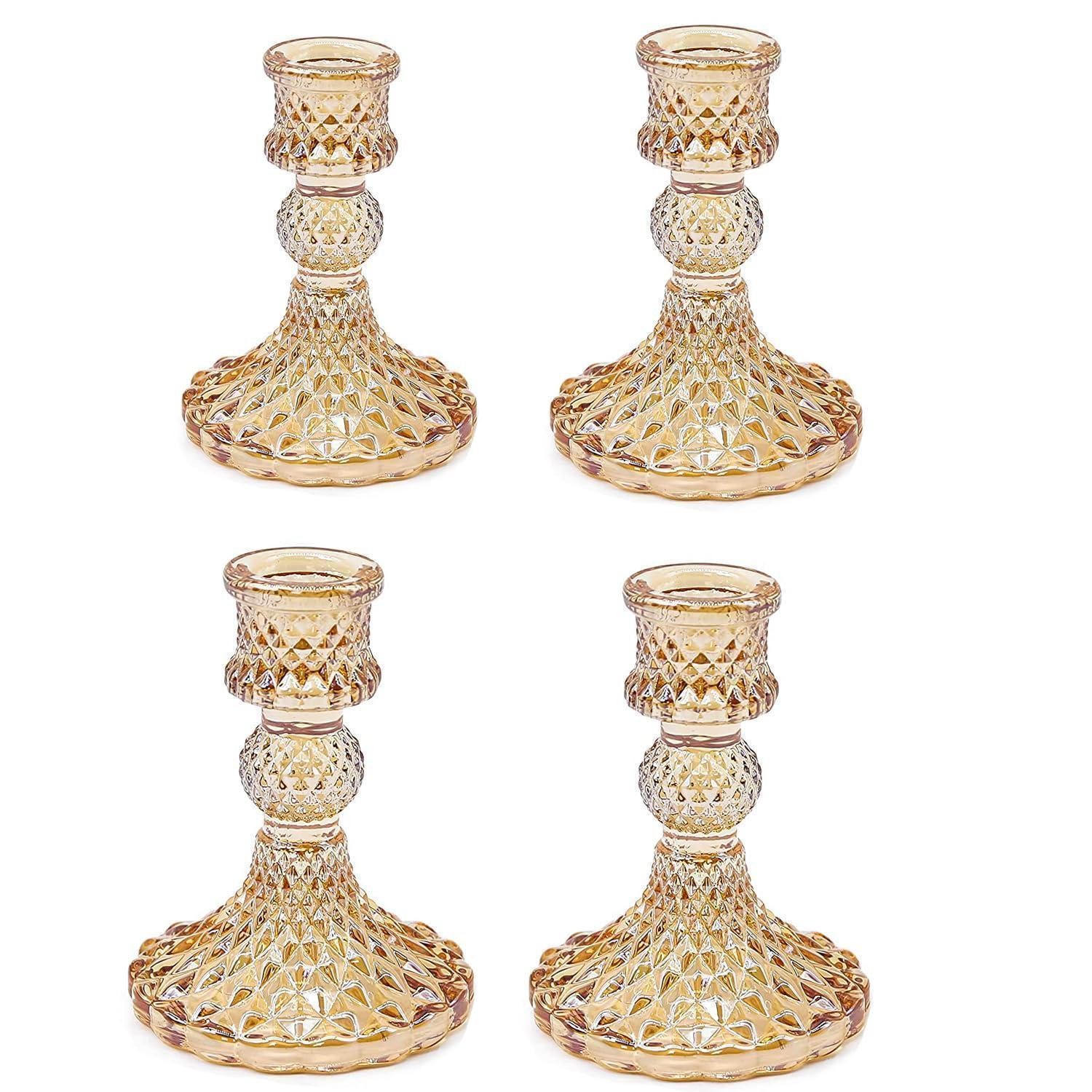 LuxusKollektion Tischkerzenhalter Glas Kerzenhalter Konisch 4er-Set (4 St)