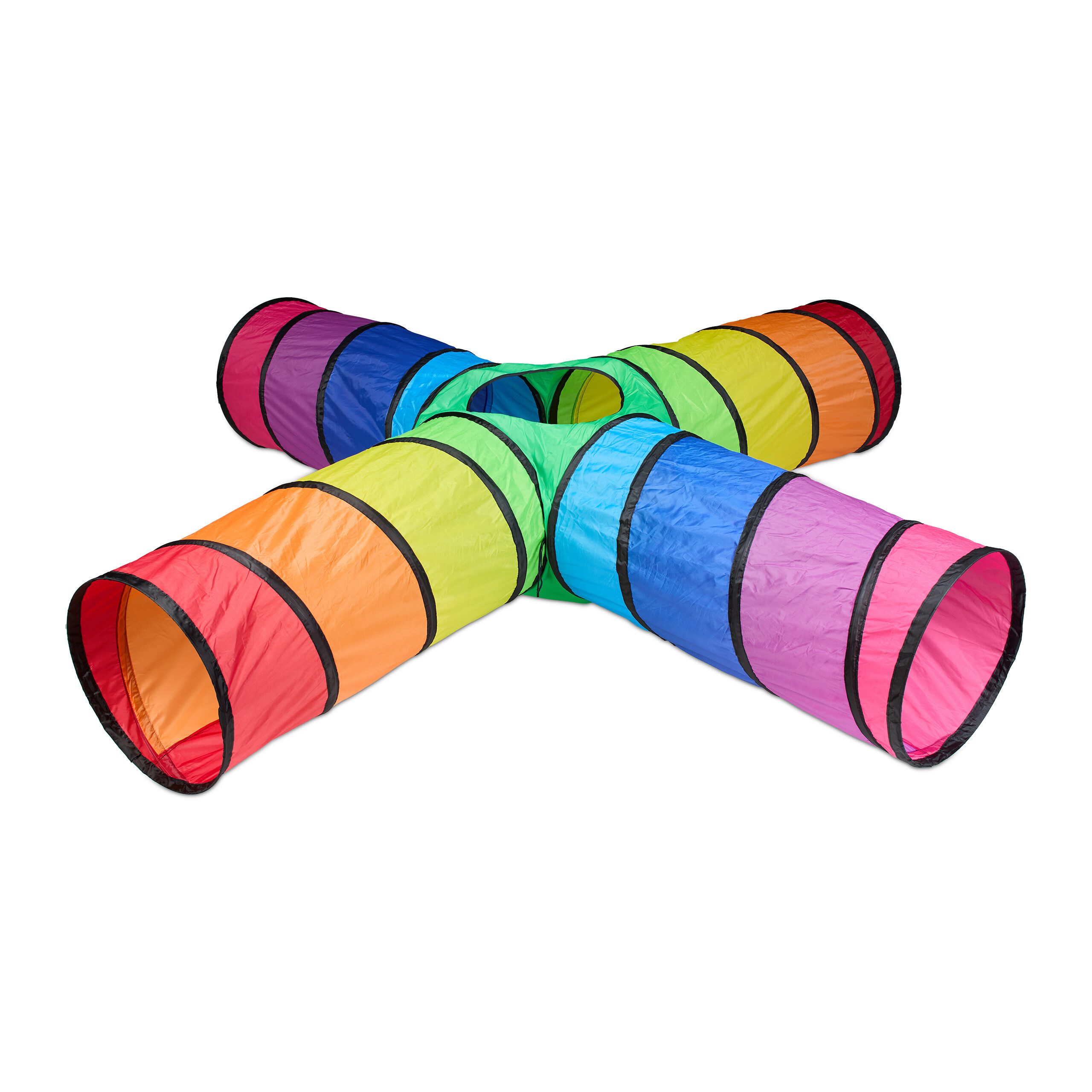 relaxdays Spieltunnel Bunter Spieltunnel mit 4 günstig online kaufen