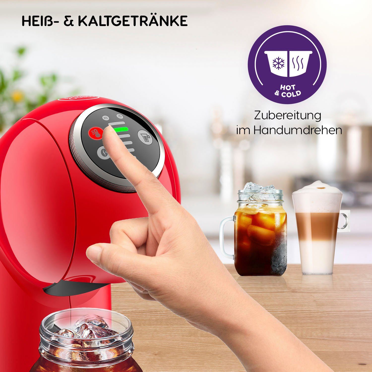 NESCAFÉ® Dolce Gusto® Kapselmaschine KP3405 Genio S Plus, Temperaturwahl, automatische Abschaltung, 0,8 Liter Wassertank