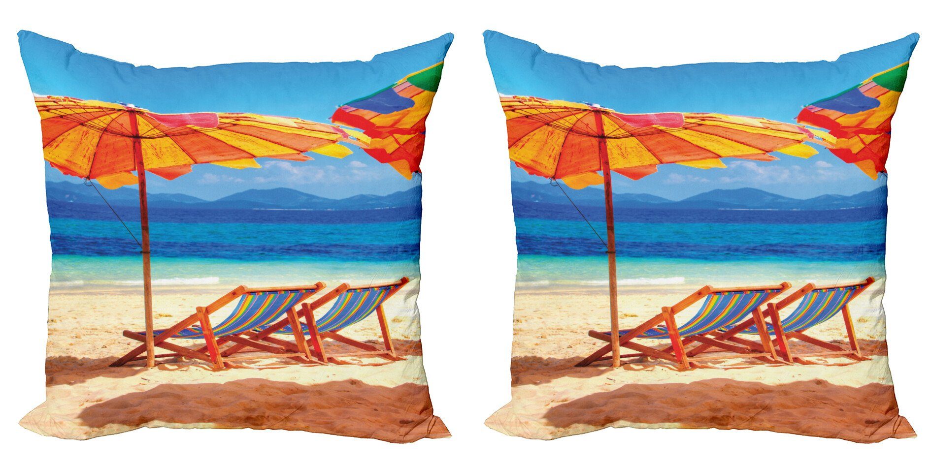 Kissenbezüge Modern Accent Doppelseitiger Digitaldruck, Abakuhaus (2 Stück), Tropisch Sea of ​​Thailand Strand
