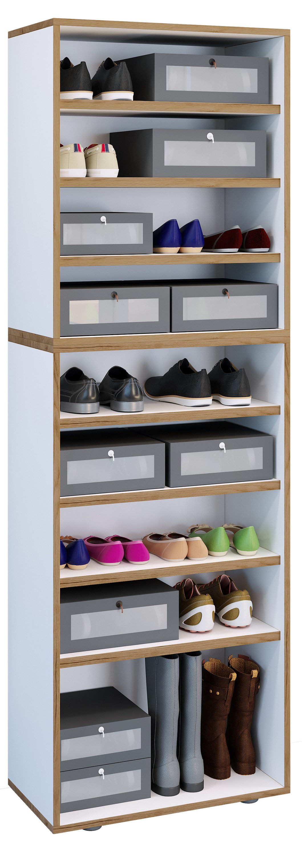 VCM Schuhregal Holz Regal Schuhschrank Schuhregal Salia B60