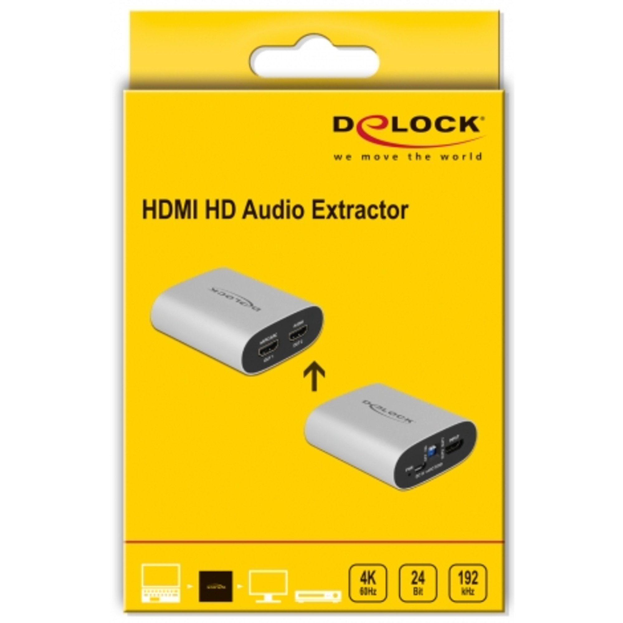 HD Audio- DeLOCK Video-Adapter Audio HDMI HDMI Extractor 60 Hz zu 4K & Delock