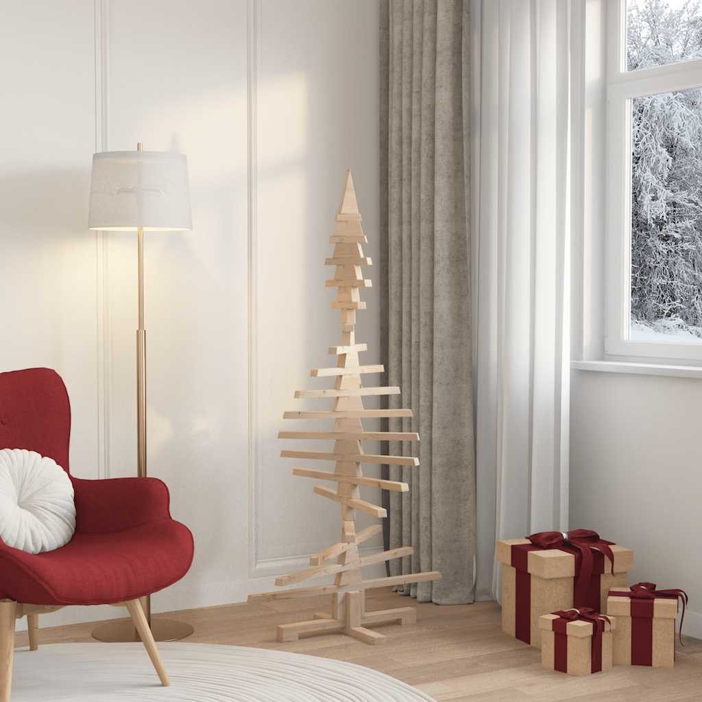 vidaXL Künstlicher Weihnachtsbaum Holz-Weihnachtsbaum zur Dekoration 150 cm Massivholz Kiefer