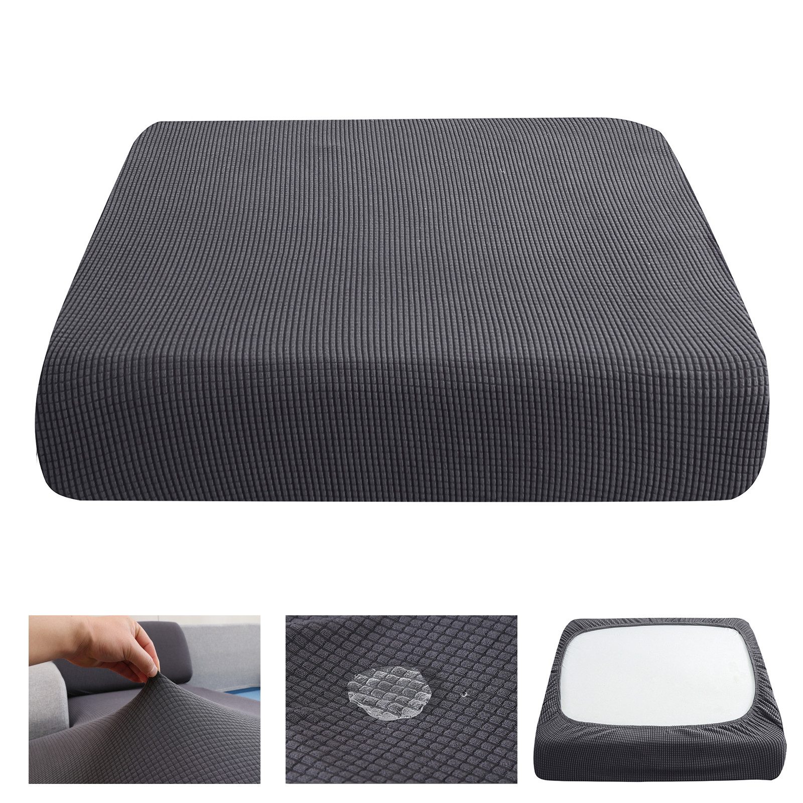 BTTO Sofahusse Sofabezug L Form 1/2/3/4 Sitz Stretch Wasser-und Schmutzabweisend, Sitzkissenbezug Polyester mit Elastischer Unterseite Jacquard-Gewebe