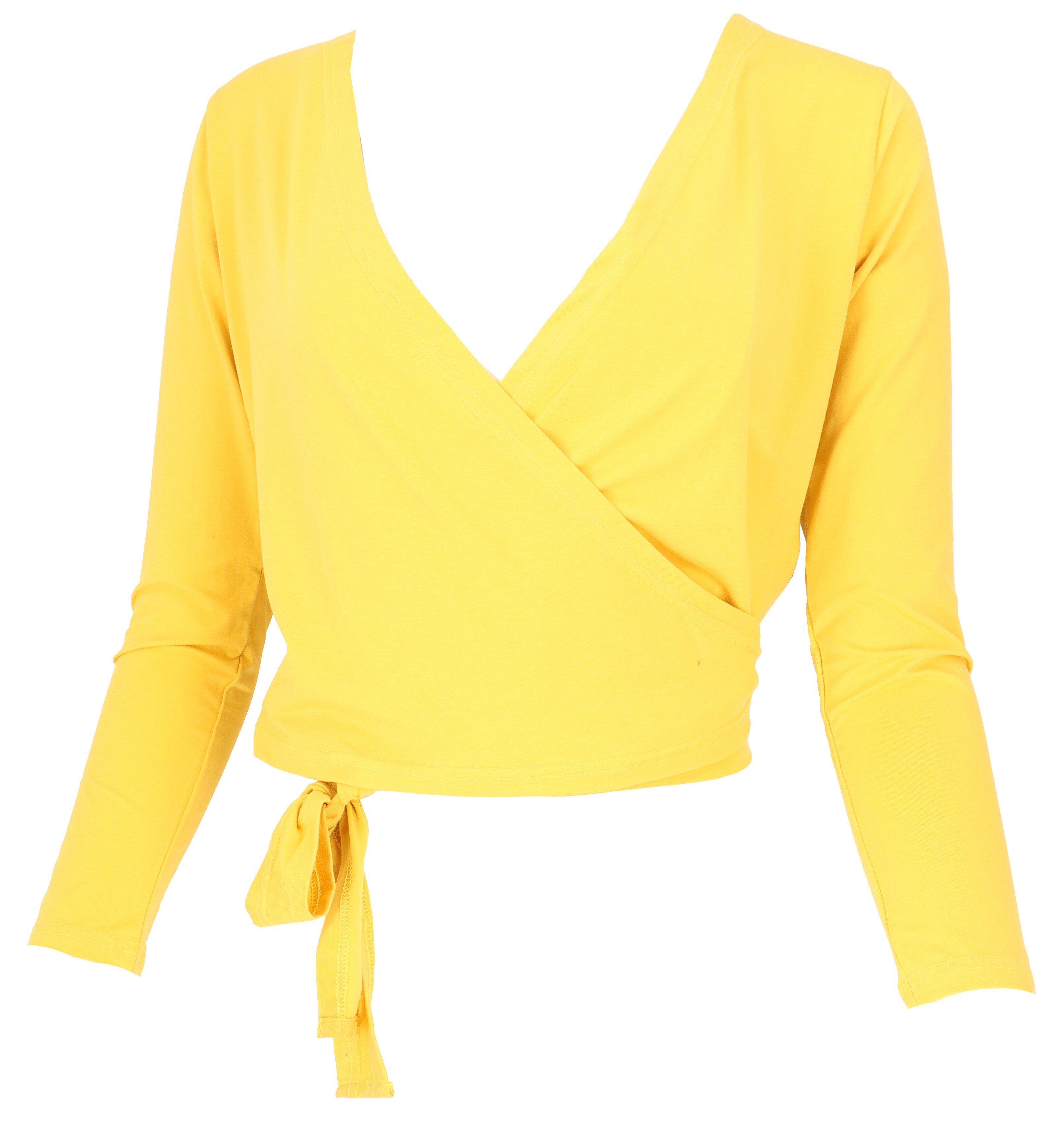 Guru-Shop Longsleeve Yoga Langarmshirt, Bio Baumwolle Wickelshirt,.. altern günstig online kaufen