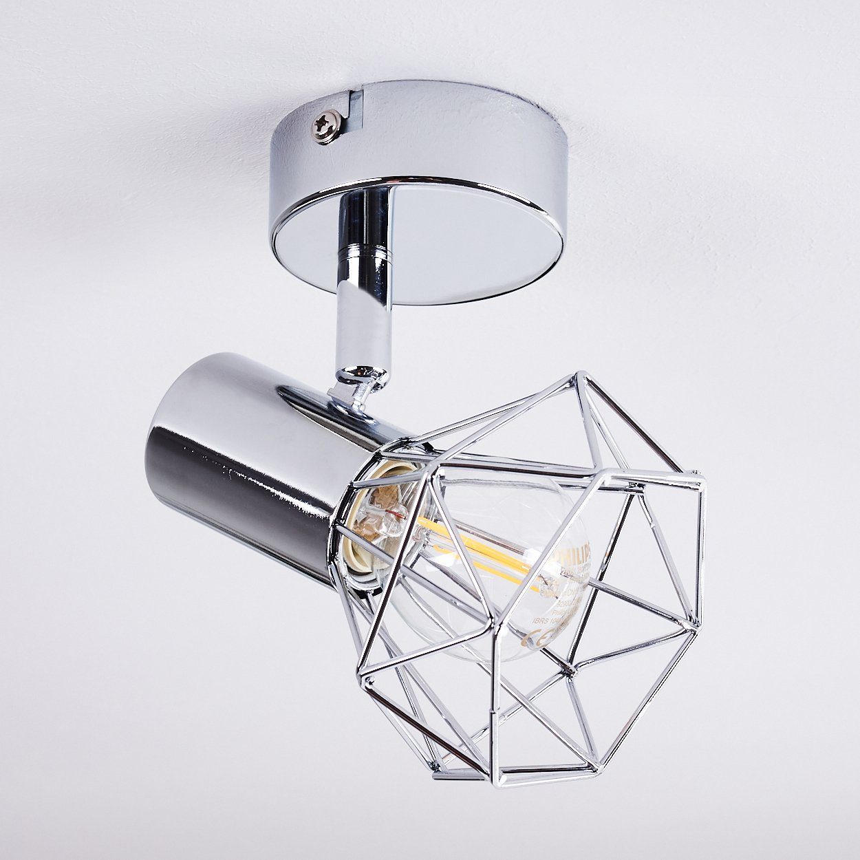 Gitter moderner »Conco« aus Kelvin, mit in verstellbare chrom, Wandspot hofstein 1xE14, Wandlampe 3000 Leuchtmittel, Metall Deckenleuchte ohne