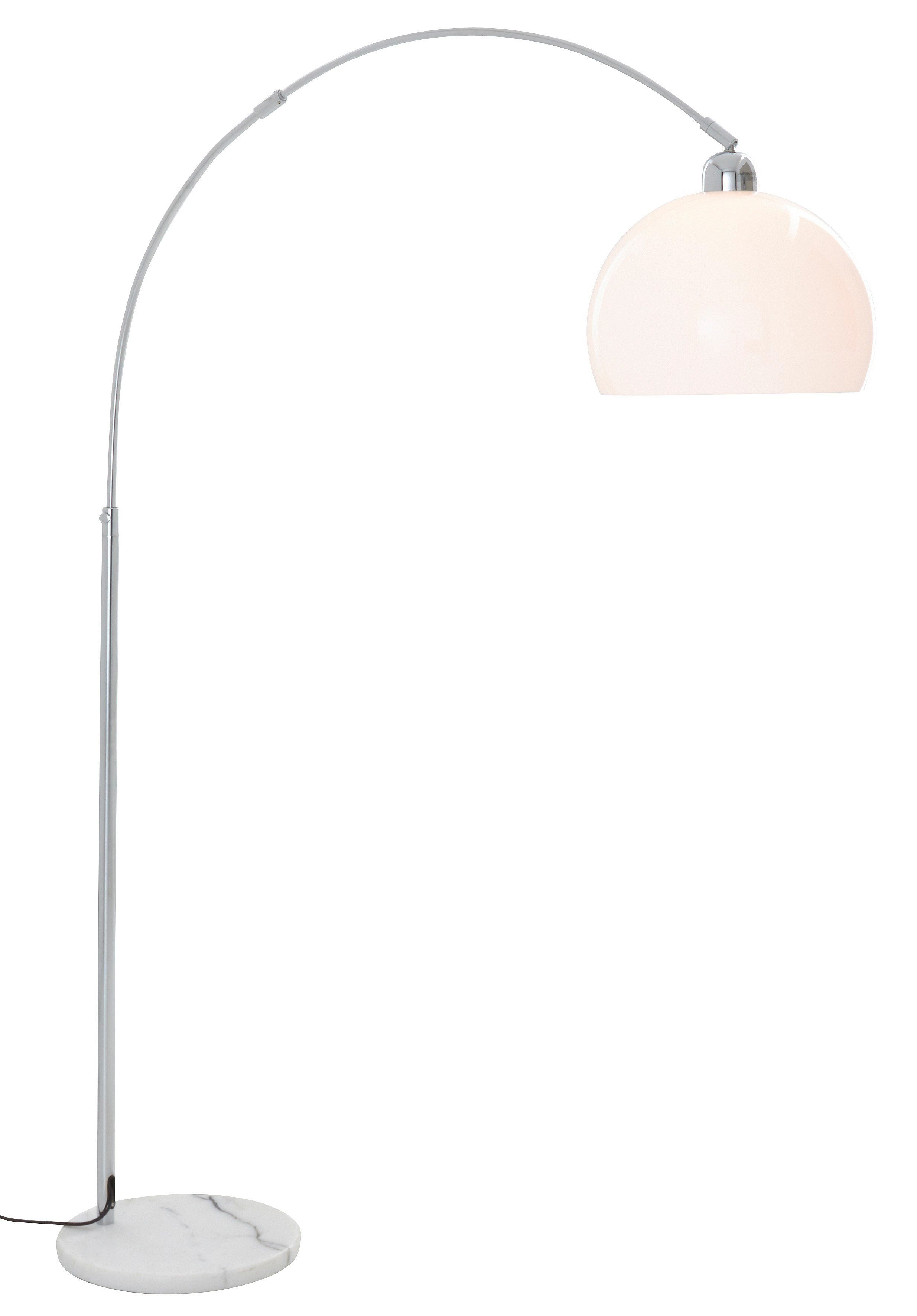 TRIO Leuchten Bogenlampe, ohne Leuchtmittel, Schirm aus weißem Kunststoff  ist in der Neigung verstellbar