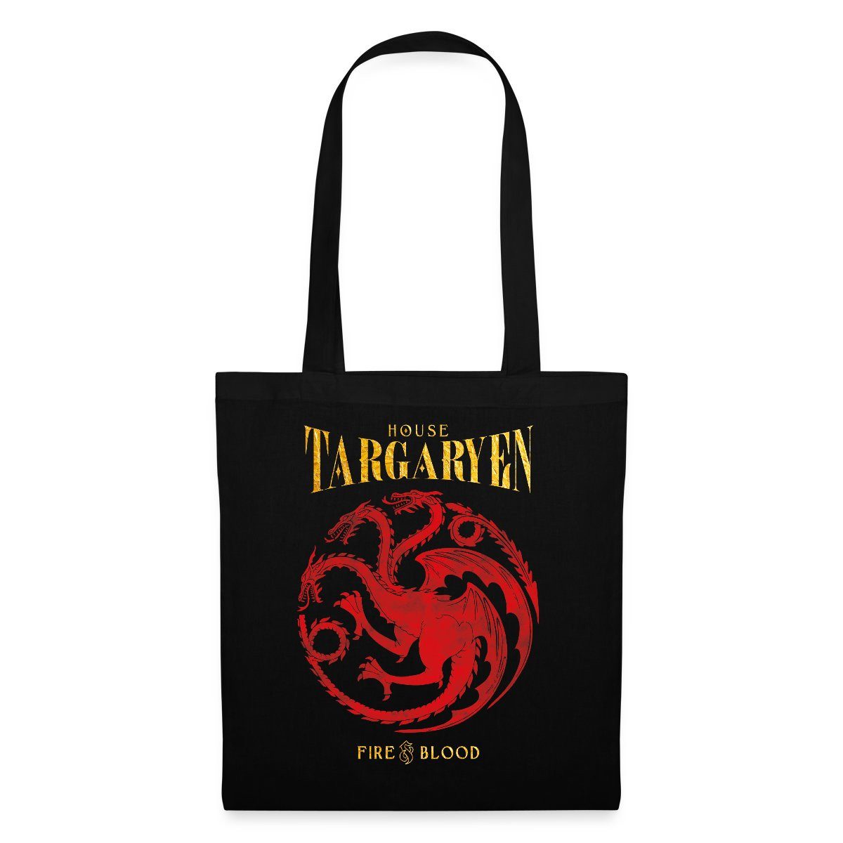 Spreadshirt Henkeltasche Game Of Thrones Haus Targaryen Fire & Blood Stoffbeutel (1-tlg)