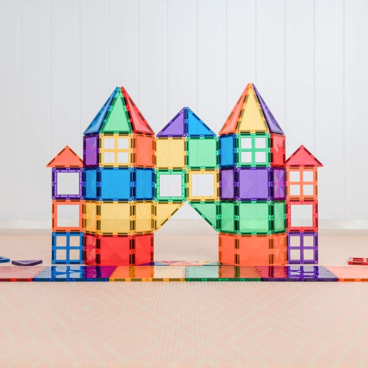 Connetix Rainbow Starter Pack verstärkte Magnete pädagogisches Lernspiel Magnetspielbausteine, (Open Play, 60 Teile), ab 3 Jahren