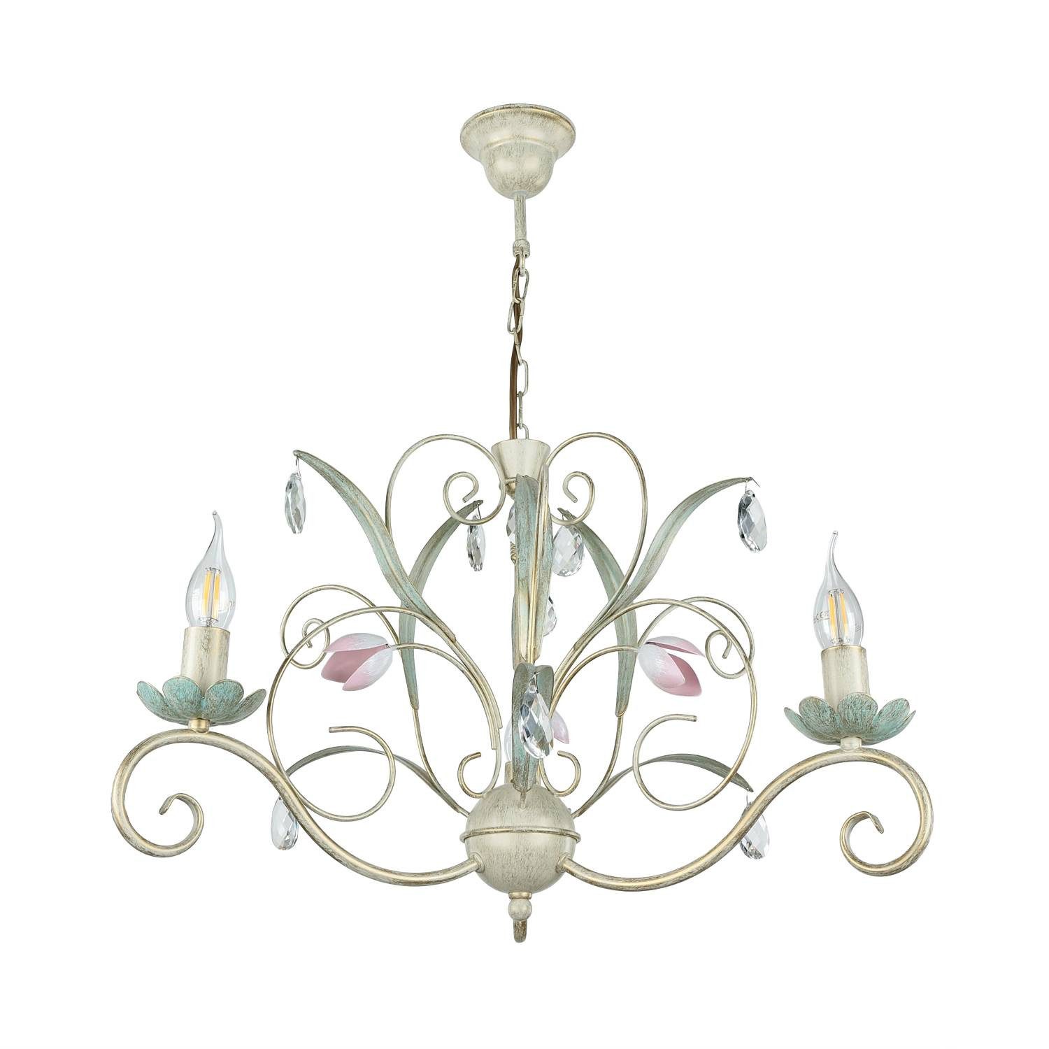 Licht-Erlebnisse Kronleuchter LUCE, ohne Leuchtmittel, Deckenspot eckig Weiß 4-flammig