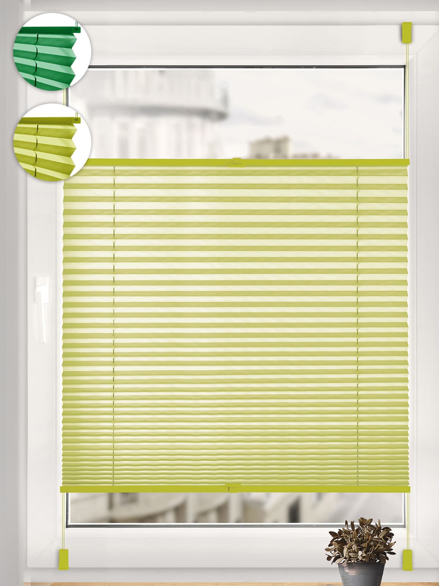 Sonello Plissee ohne Bohren Rollo Klemmfix für Fenster & Tür Lichtschutz, b günstig online kaufen