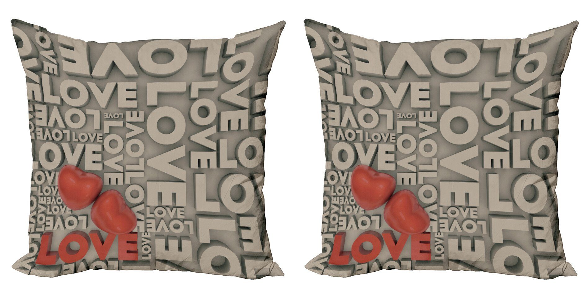 Kissenbezüge Modern Accent Doppelseitiger Digitaldruck, Abakuhaus (2 Stück), Liebe Valentines Romantik Kunst
