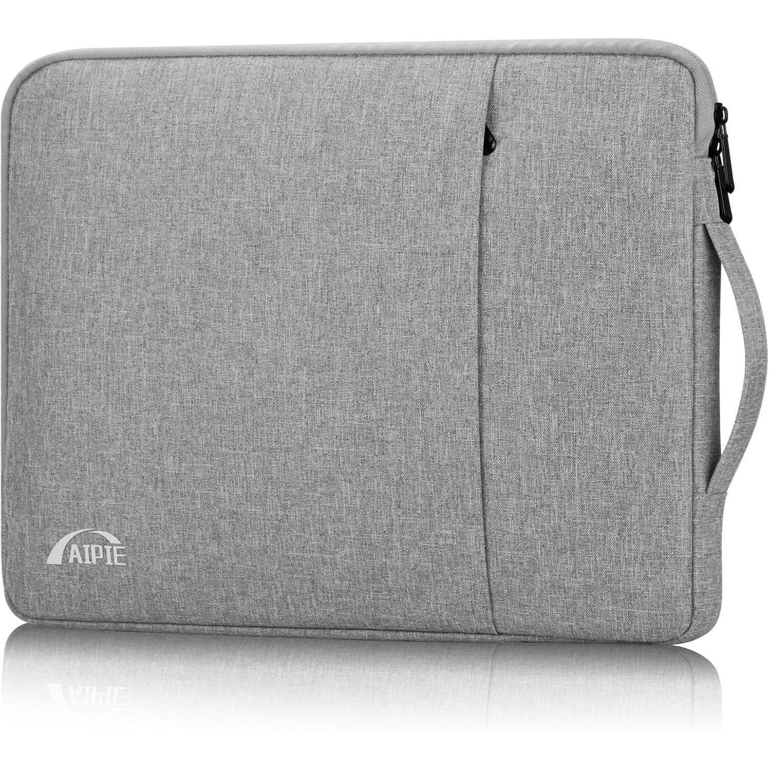 LuxusKollektion Laptop-Hülle Laptoptasche 17 17,3 Zoll Schutz Laptophülle mit Griff Hellgrau