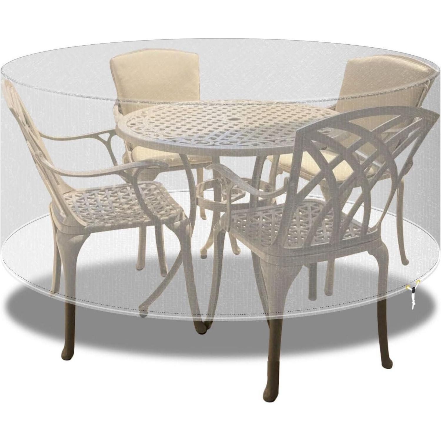 LuxusKollektion Gartenmöbel-Schutzhülle Tischabdeckung Rattan outdoor Ø230x90cm Rund Transparent