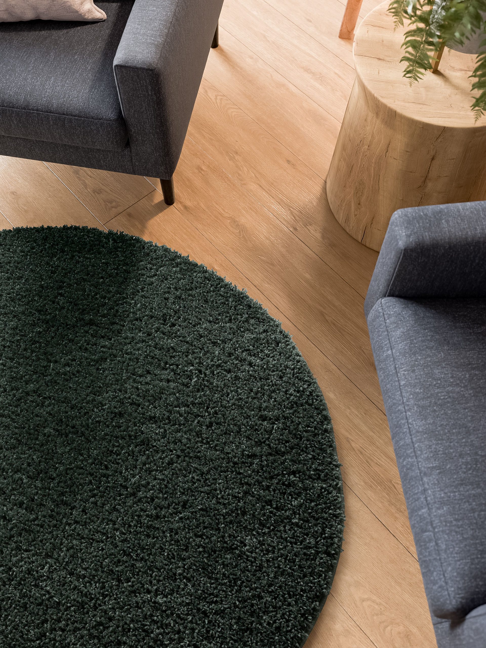 Interiyou Hochflor-Teppich Sofia, Rund, Höhe: 31 mm, Teppich Wohnzimmer, Schlafzimmer, Kunstfell, Fellteppich, Rutschfest