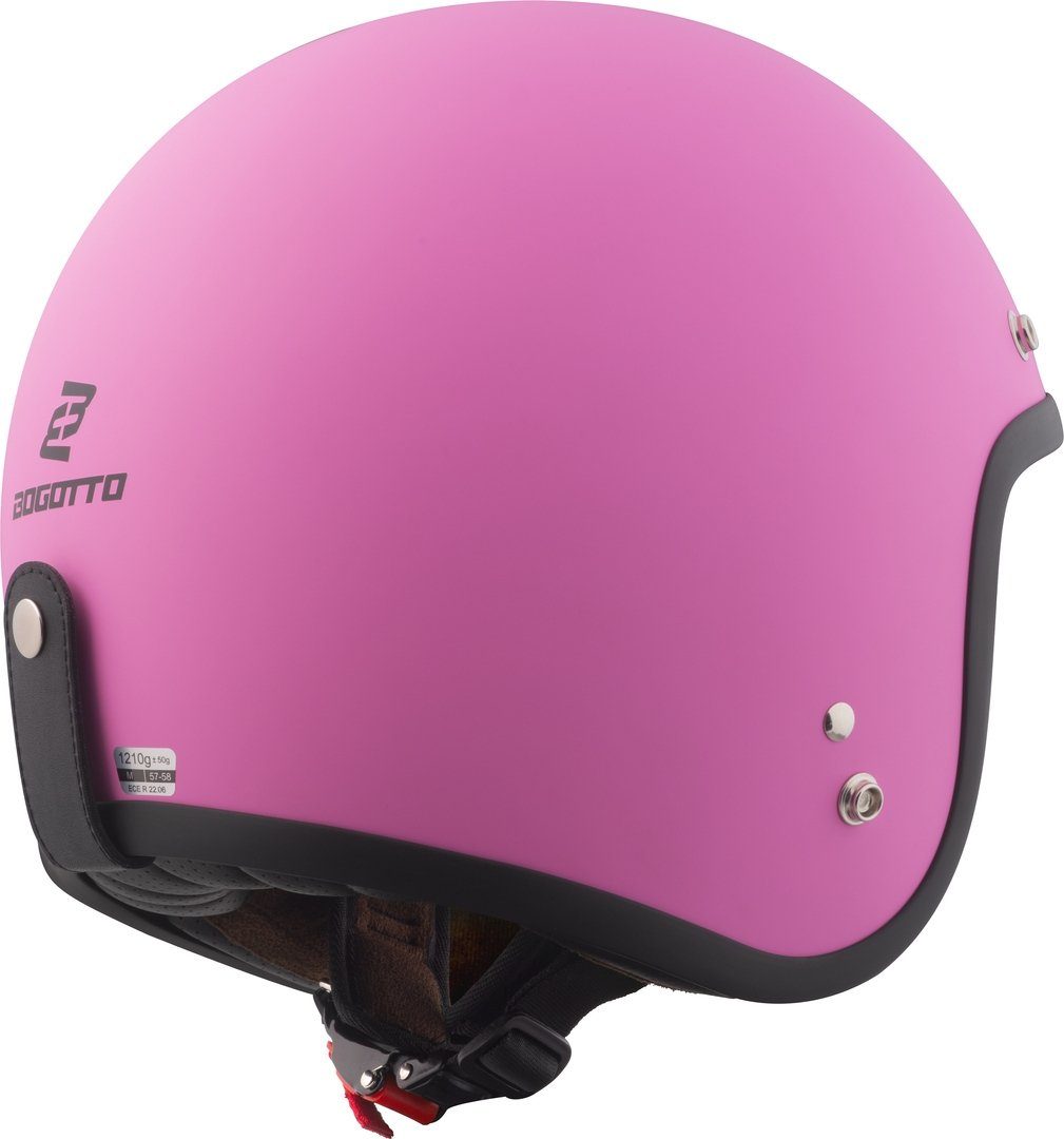 Bogotto Motorradhelm H541 Solid Jethelm, geeignet für Brillenträger