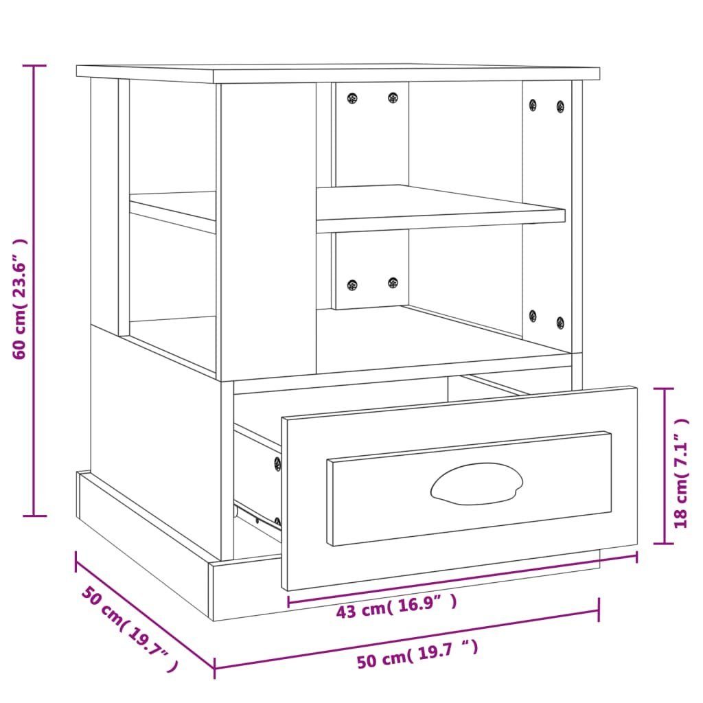 Weiß (1-St) furnicato Holzwerkstoff 50x50x60 Beistelltisch cm