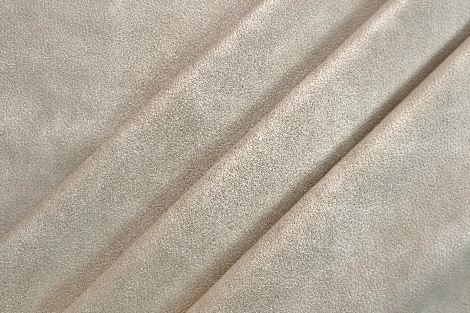 Stofferia Stoff Kunstleder Büffelleder Imitat Teflon Montana Graubeige, Meterware