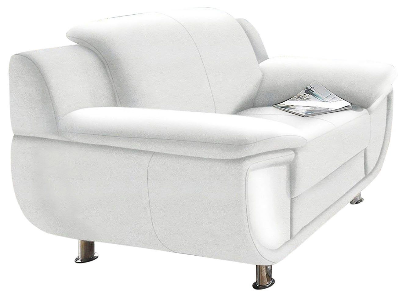 TRENDMANUFAKTUR Sessel Rondo, Breite 121 cm, breite Armlehnen, Füße chromfa günstig online kaufen