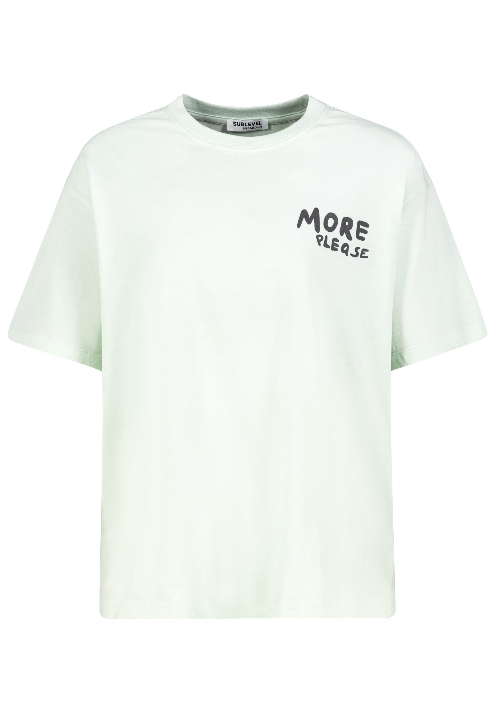 SUBLEVEL T-Shirt Minimalistischer Schriftzug Rundhals Kurzarm Locker Fit (1-tlg) D12022M02738B_T-shirts