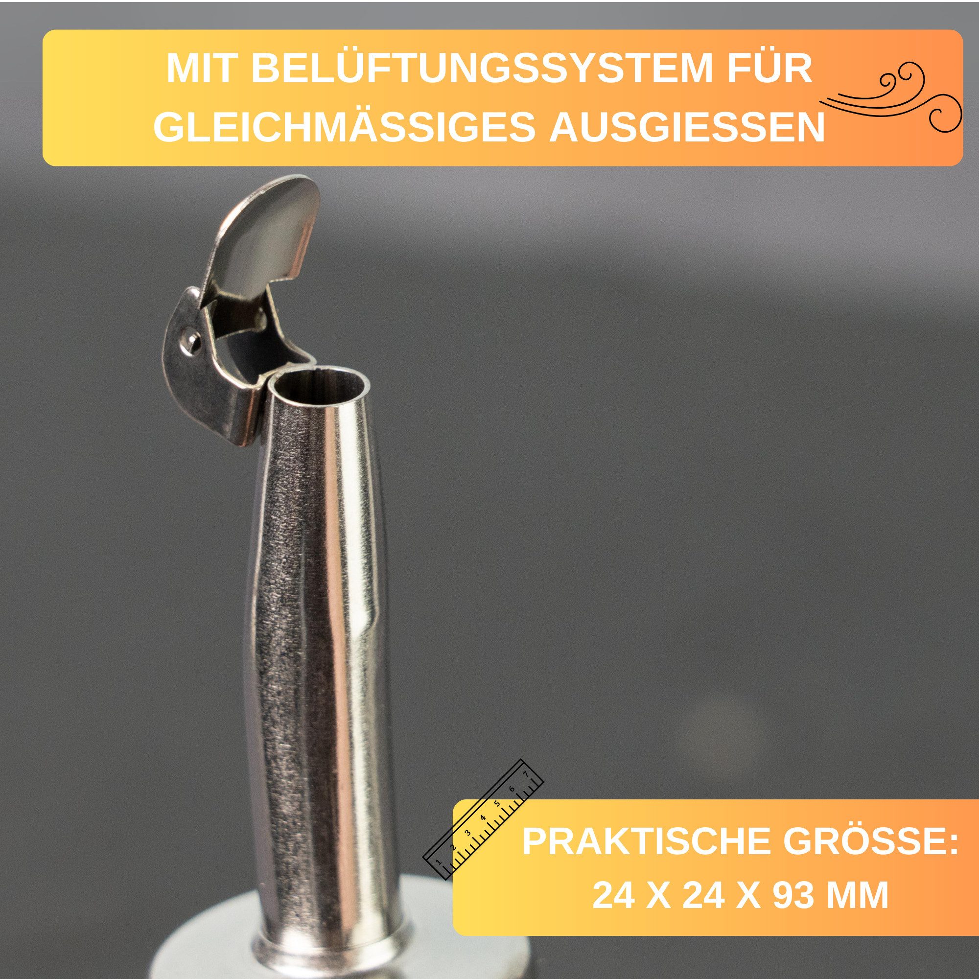 Thiru Flaschenausgießer 2er Set mit Metallkläppchen für 0,7 - 1 l Flaschen, 2-St. – Bild 4 von 5