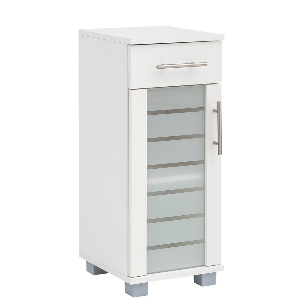 Lomadox Hochschrank NOCI-80 Beistellschrank Badezimmer in Weiß, B/H/T: 30,3/75,3/32,6 cm