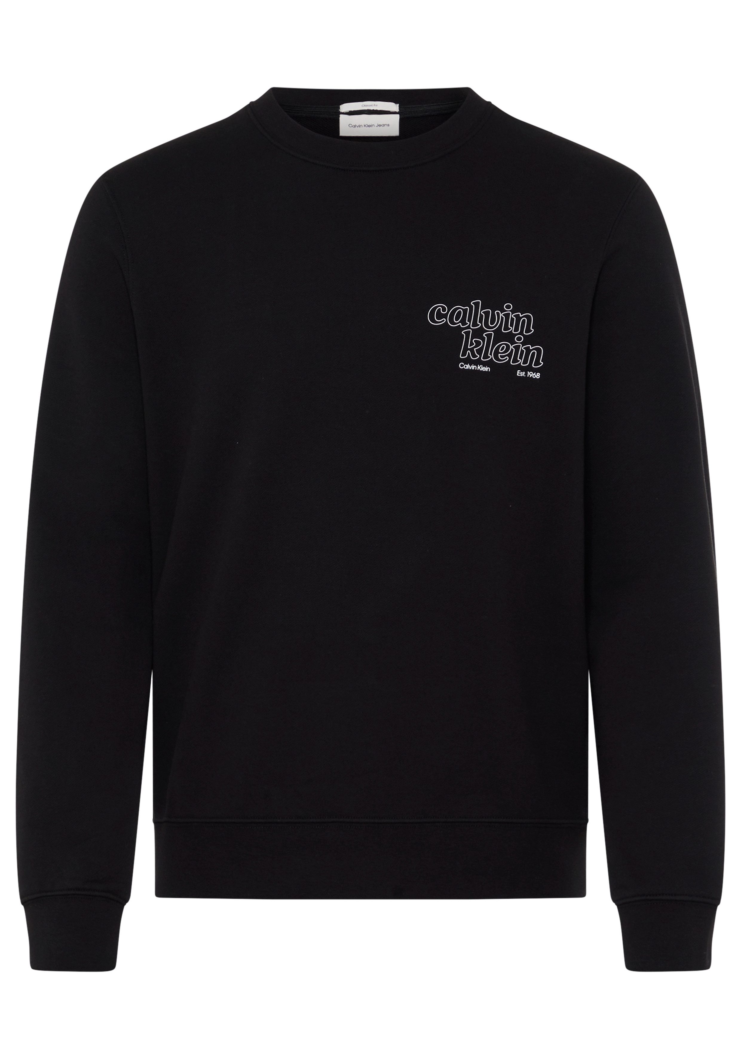 Calvin Klein Jeans Sweatshirt Rundhalsausschnitt, Brustdruck, reine Baumwolle – Bild 5 von 5