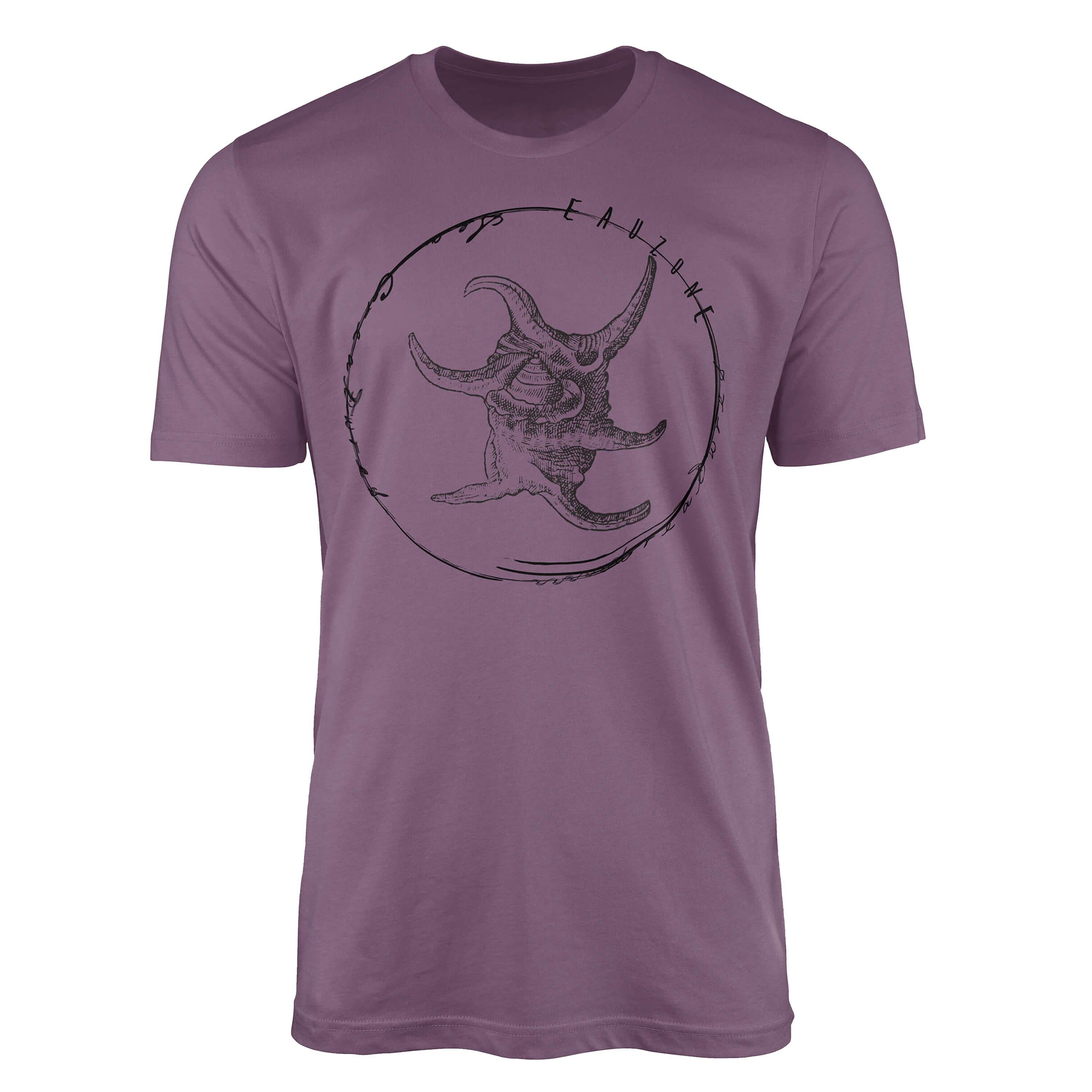 Sinus Art T-Shirt T-Shirt Tiefsee Fische - Serie: Sea Creatures, feine Struktur und sportlicher Schnitt / Sea 043 Shiraz