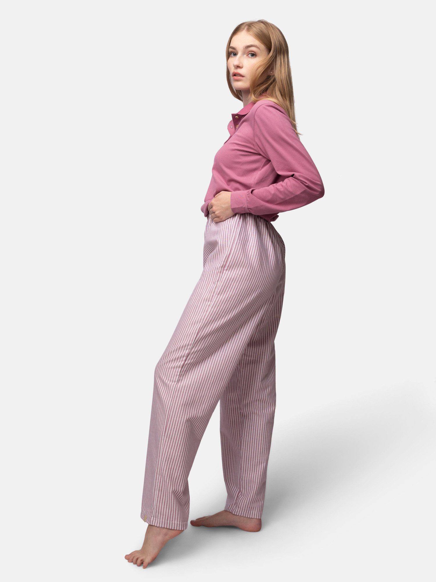 greenjama Pyjamahose aus weichem Flanell, Biobaumwolle