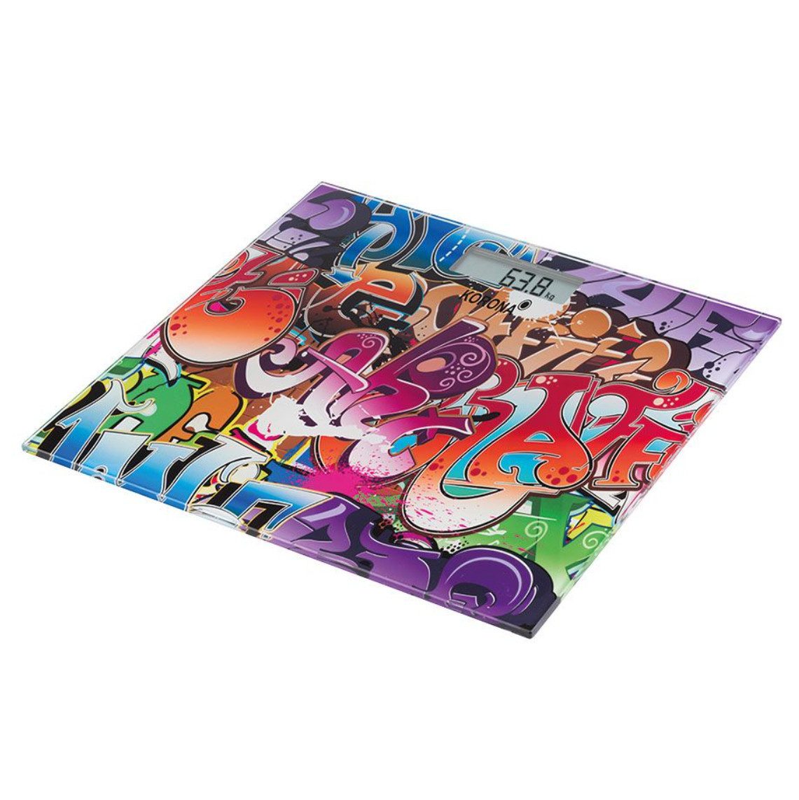 Personenwaage elektronische Glas-Personenwaage Toni, Graffiti Design