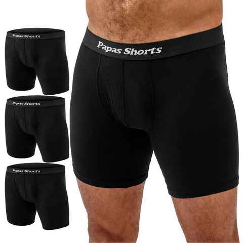 Papas Shorts Boxershorts Herren, Extra Lang (Packung, 3er-Pack) aus weichem Modal mit extra Beinlänge gegen Zwicken im Schritt