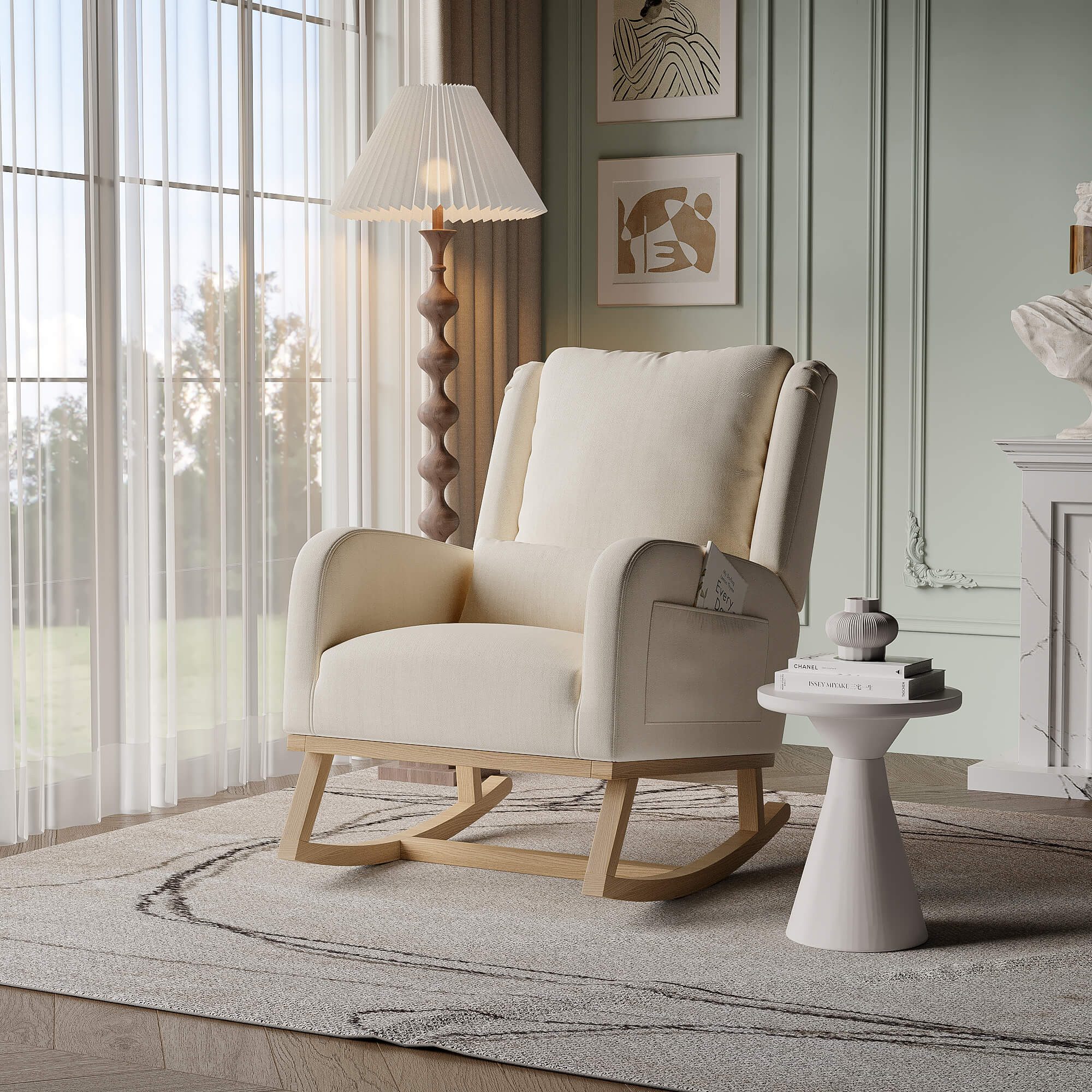 Furnishings Home Schaukelstuhl Hellbeiger Polsterstuhl mit günstig online kaufen
