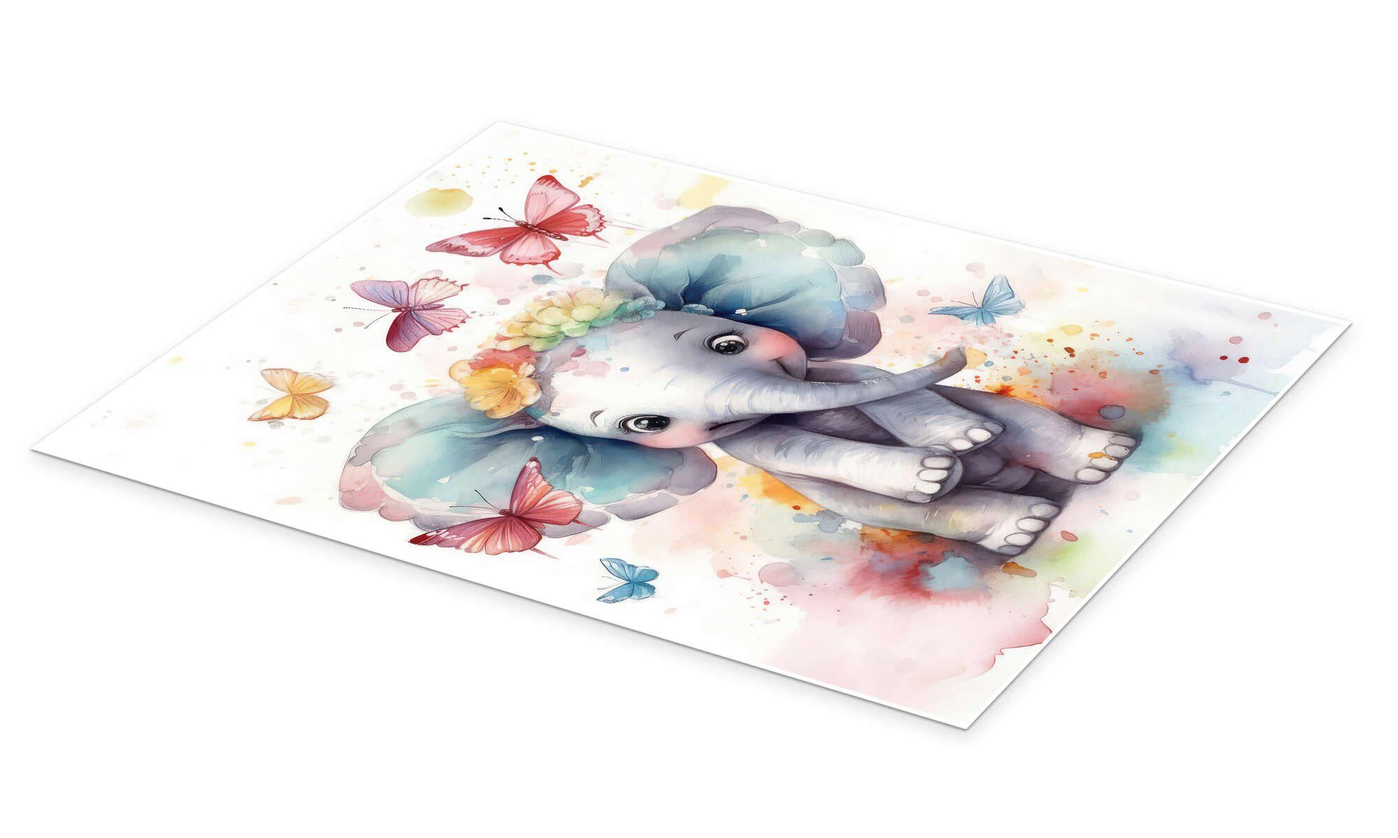 Posterlounge Poster Dolphins DreamDesign, Niedlicher Babyelefant günstig online kaufen