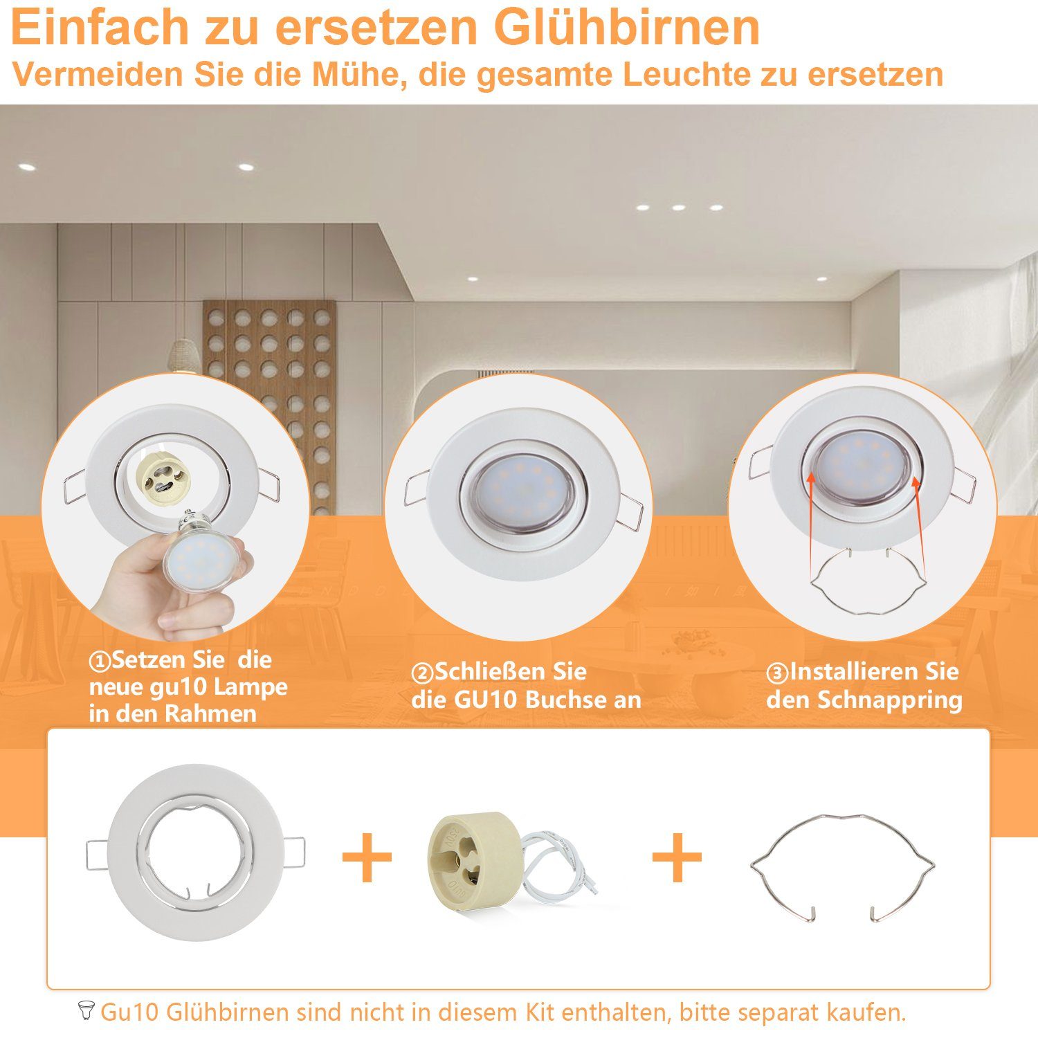 ZMH LED Einbaustrahler 12er mit GU10 günstig online kaufen