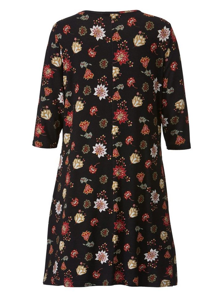 Janet & Joyce by HAPPYsize Jersey-Kleid mit floralem Druck in schwarz