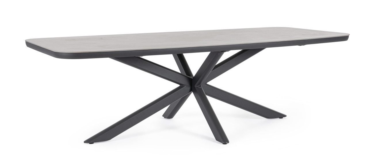 Bizzotto Esstisch Isacco 240x110 cm, Anthrazit, Geeignet für 6-8 Personen