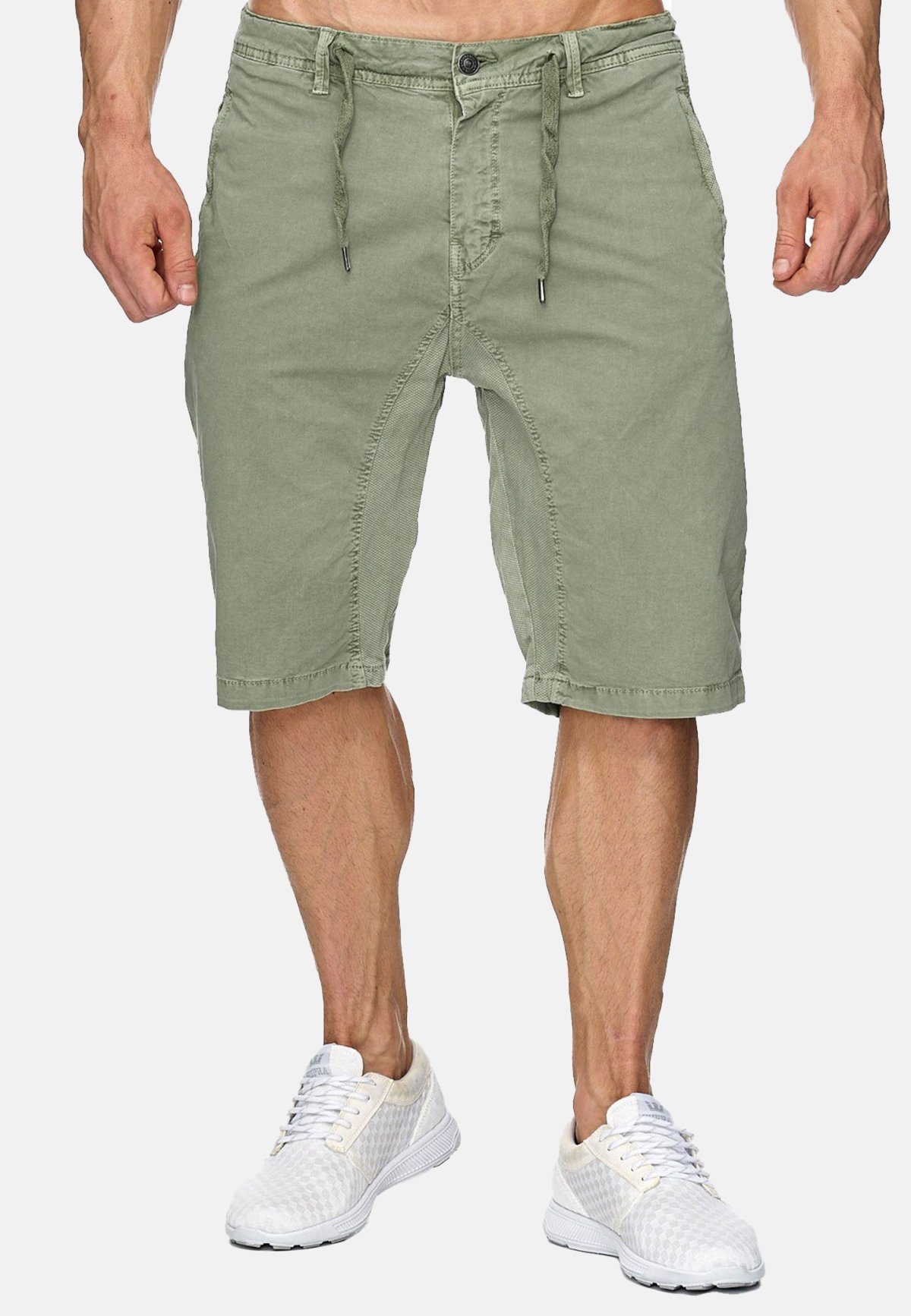 Max Men 1929 H1929 Chino Hose (1-tlg) in Stretch Bermuda Shorts Grau Chinoshorts 3/4