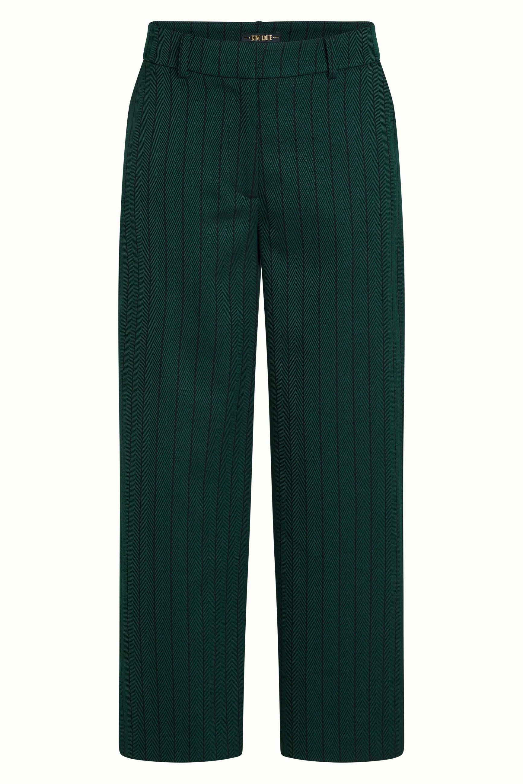 King Louie Stoffhose - Elegante Culotte mit Fischgratmuster für Damen