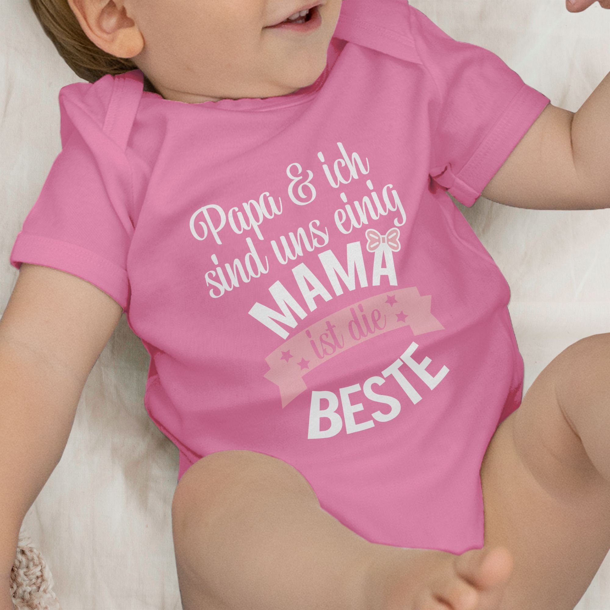 Mutti (1-tlg) Muttertagsgeschenk Shirtbody 1 ist die Pink I beste Mama Weltbeste Shirtracer