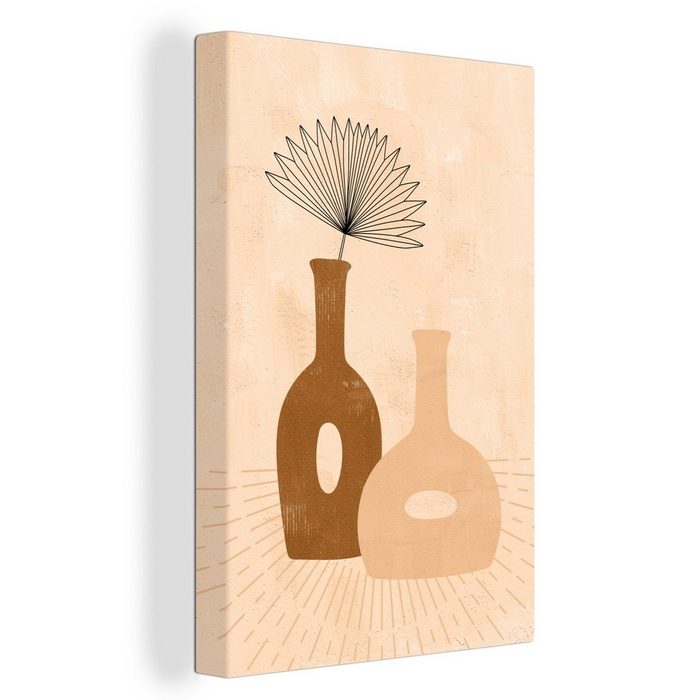 OneMillionCanvasses® Leinwandbild Pflanze - Vasen - Pastell - böhmisch (1 St) Leinwand Bilder für Wohnzimmer Schlafzimmer