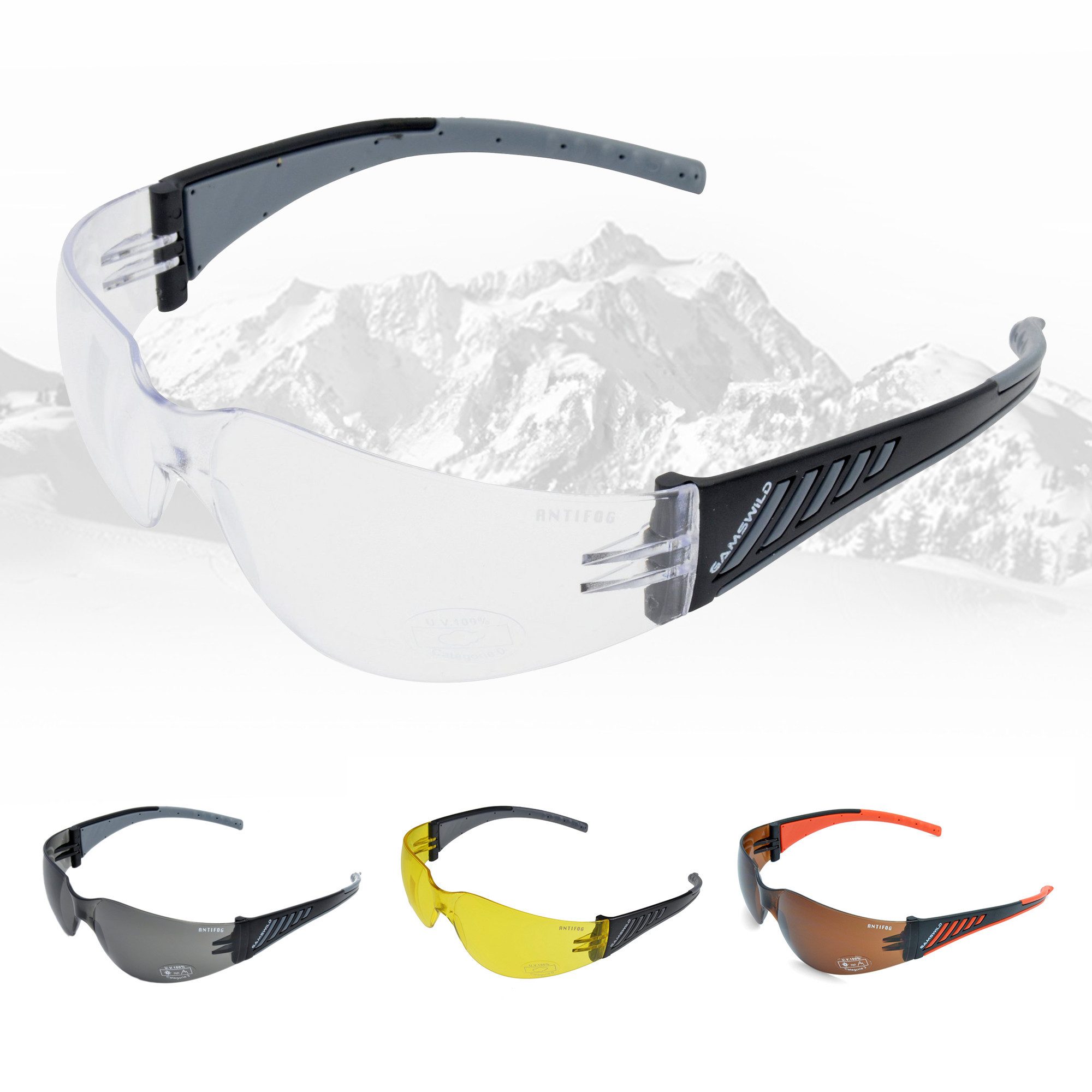 Gamswild Sportbrille UV400 Sonnenbrille Fahrradbrille Skibrille günstig online kaufen