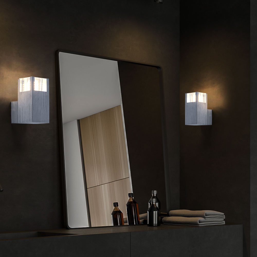 etc-shop LED Wandleuchte, Leuchtmittel nicht Strahler Flur Set 5er Alu Leuchten Wand Schlafzimmer Beleuchtung inklusive