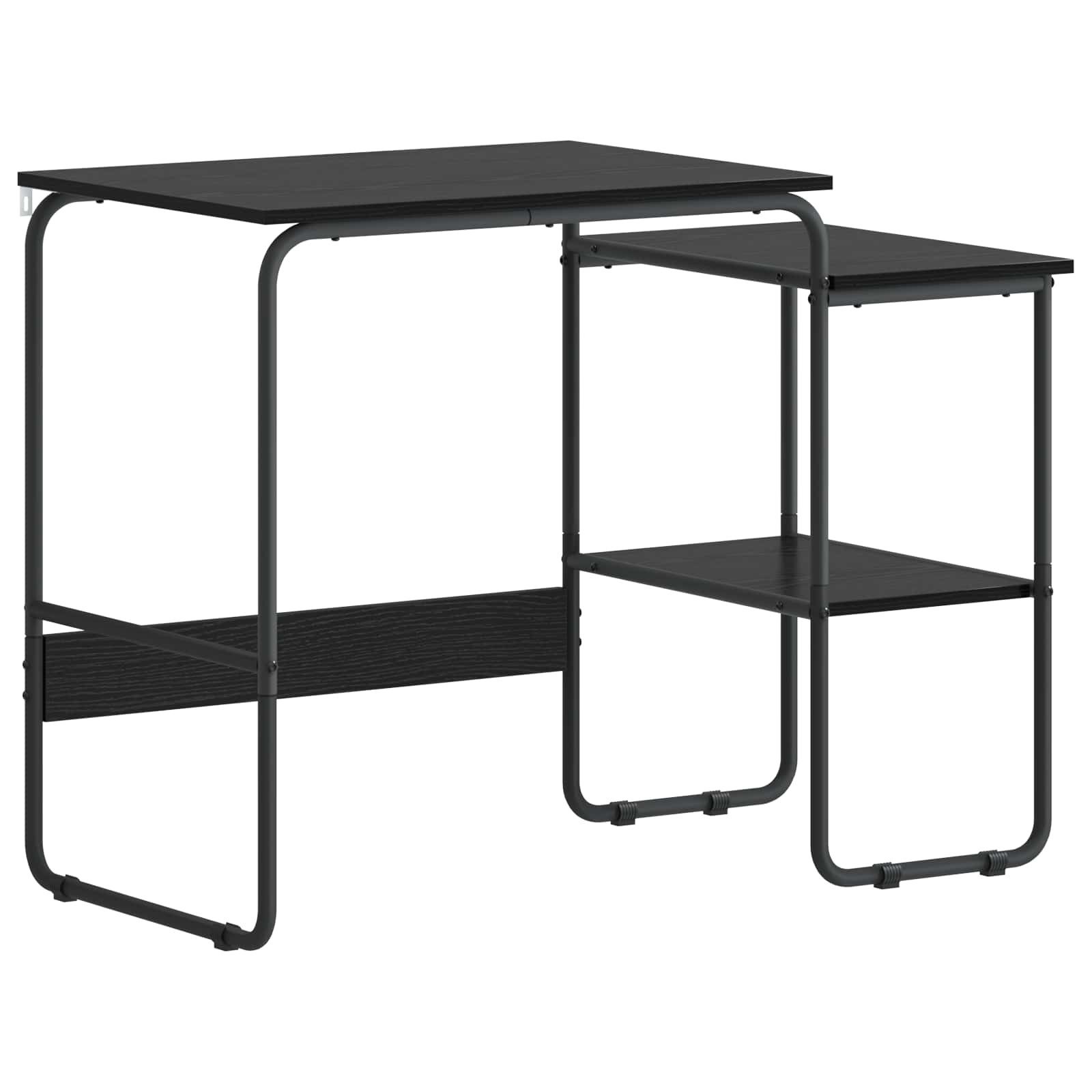 vidaXL Schreibtisch Schreibtisch mit Stauraum Schwarz Eichen-Optik 100 x 50 x 75 cm (1-St)
